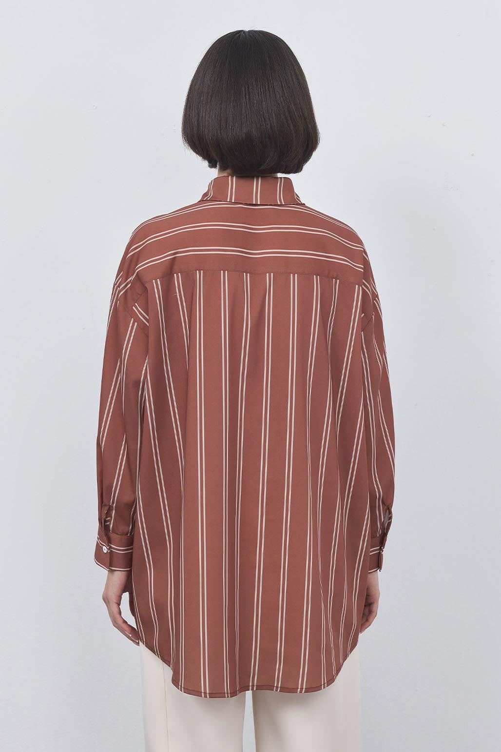 Hupe Striped Shirt Brown