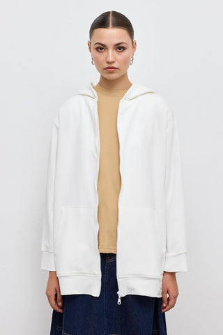 Hooded Cardigan Ecru