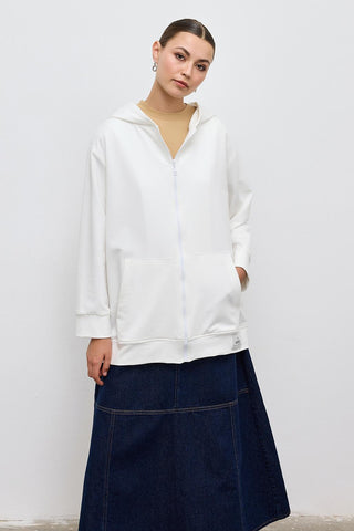 Hooded Cardigan Ecru