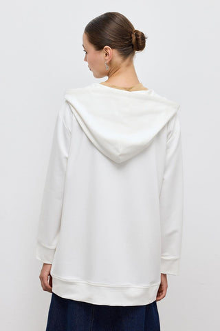 Hooded Cardigan Ecru