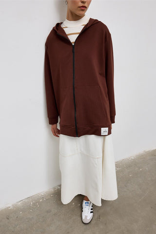 Hooded Cardigan Brown