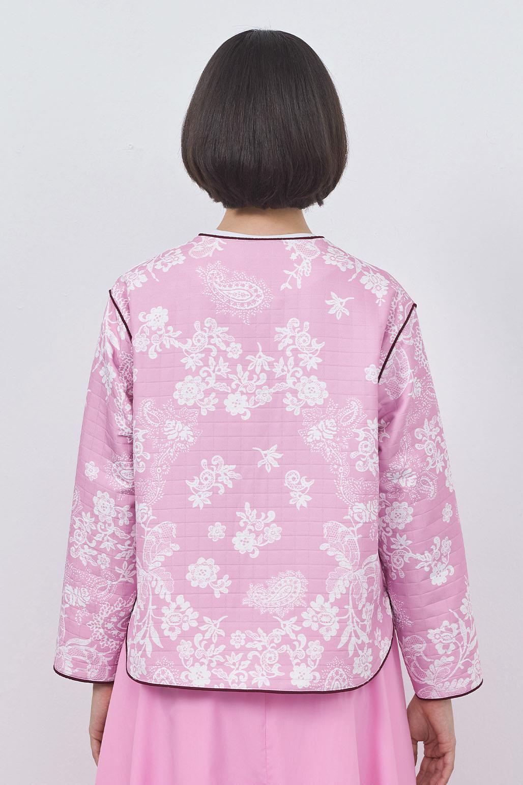 Inda Quilted Patterned Jacket Pink