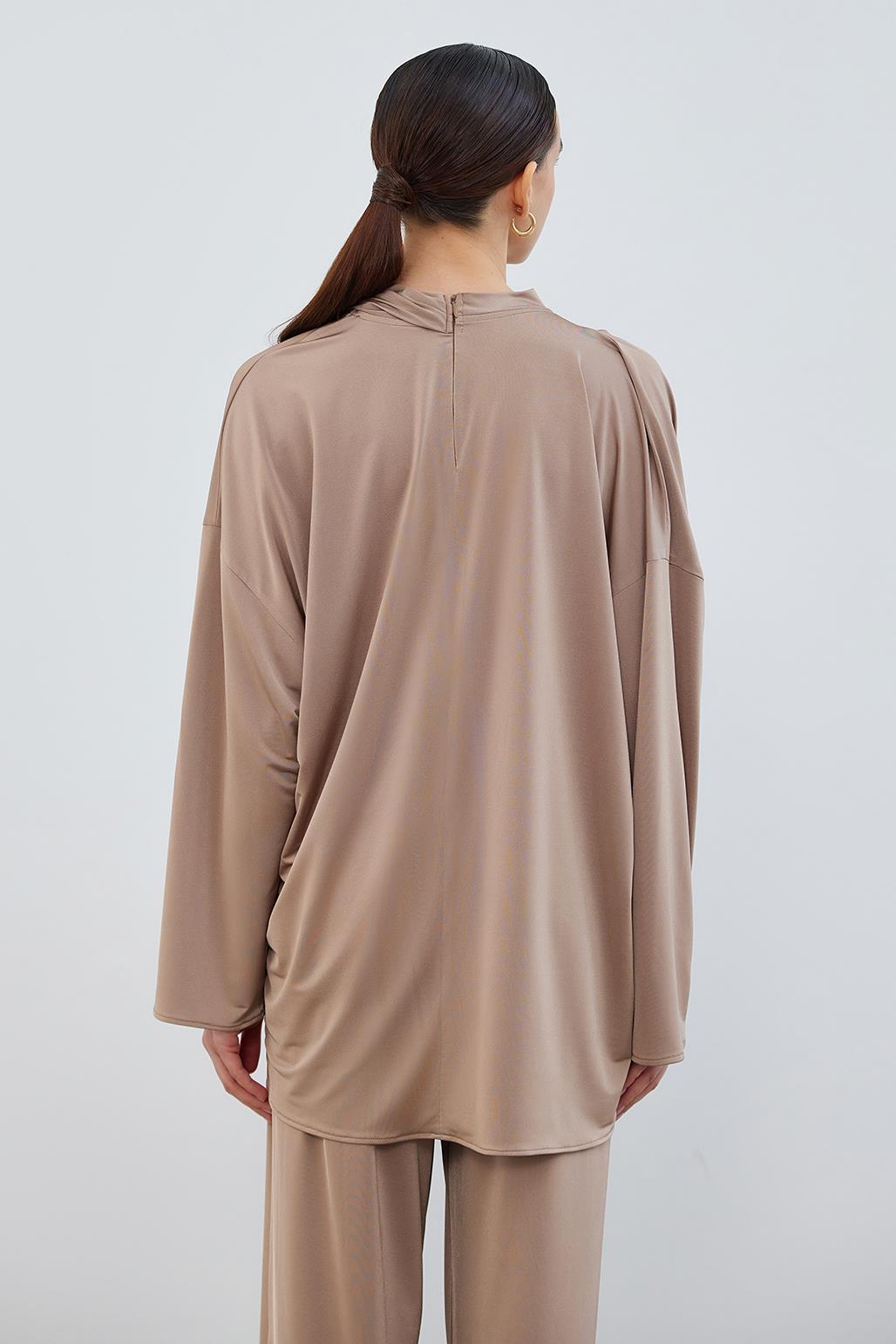 Silk Knitted Relax Tunic Mink