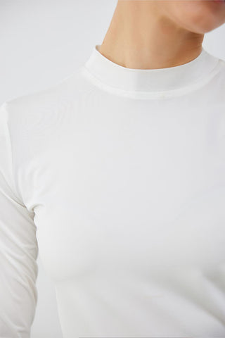 Silk Knitted Long Sleeve Blouse Ecru