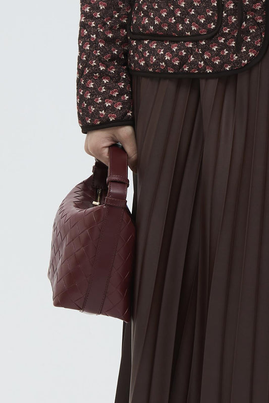 Iris Mini Leather Bag Burgundy