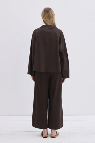 Isabel Collared Tied Shirt Brown