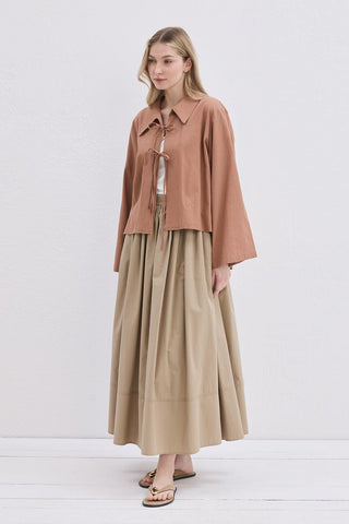 Isabel Collared Tied Shirt Marsala