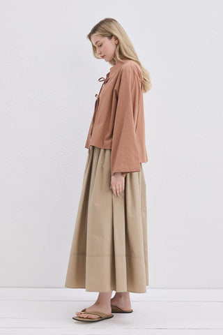 Isabel Collared Tied Shirt Marsala