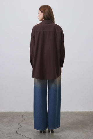 Jeya Shirt with Studed Pockets Brown