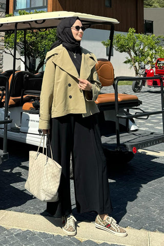 Judi Pleated Loose High Waist Trousers Black