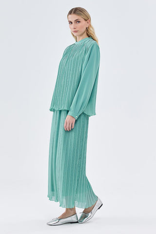 Julia Pleated Detailed Tunic Skirt Mint
