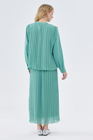 Julia Pleated Detailed Tunic Skirt Mint