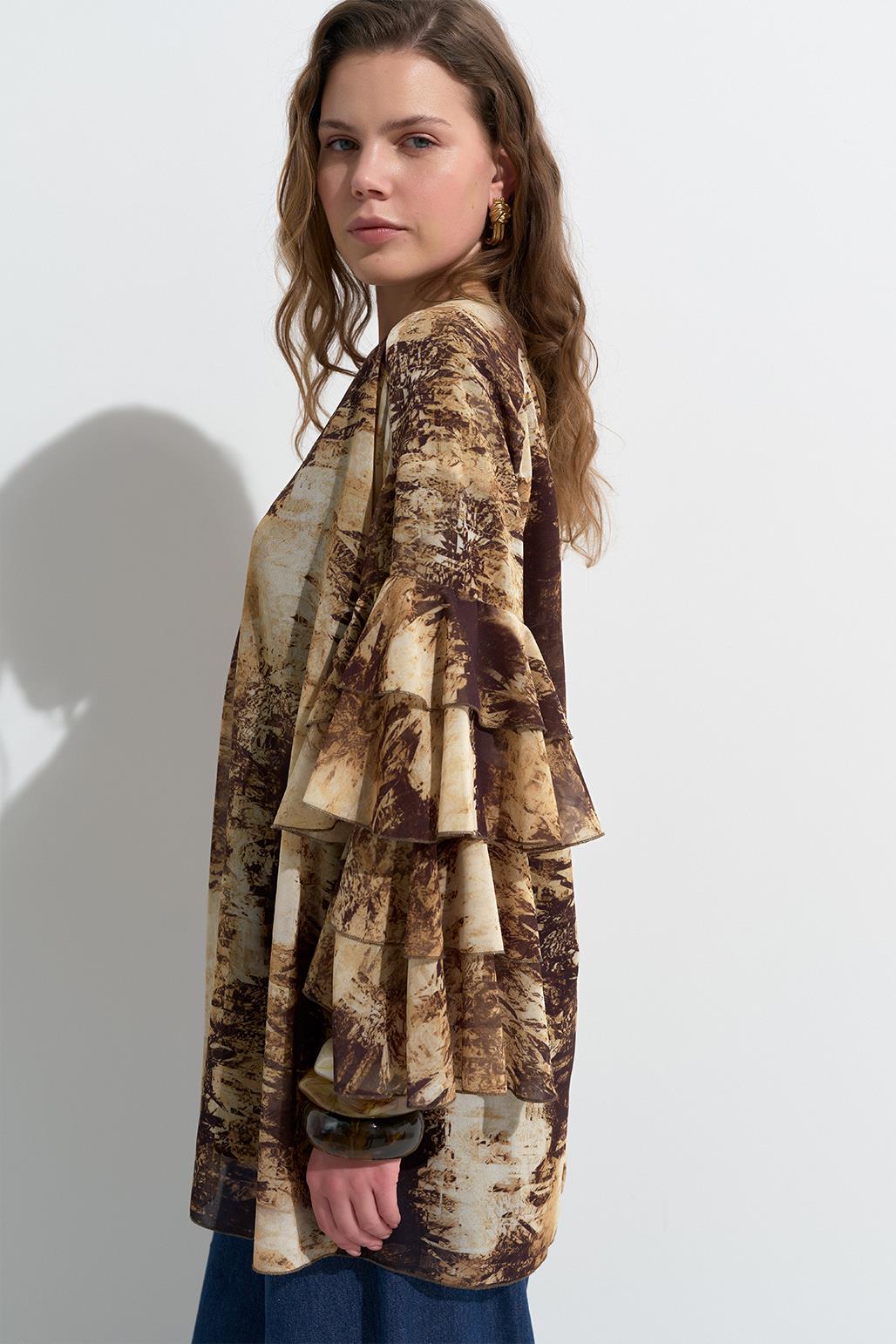 Kalia Patterned Tunic Brown