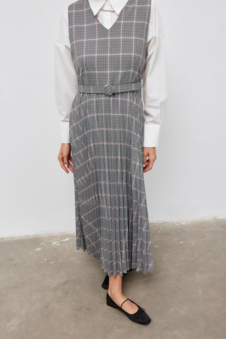 Belted Gilet Dress Anthracite