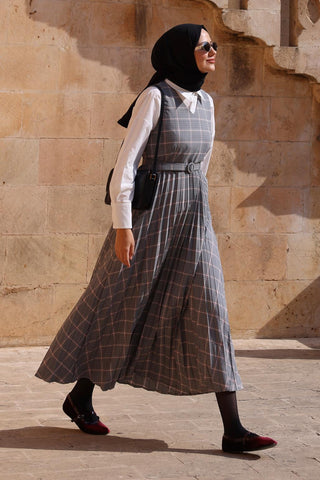 Belted Gilet Dress Anthracite