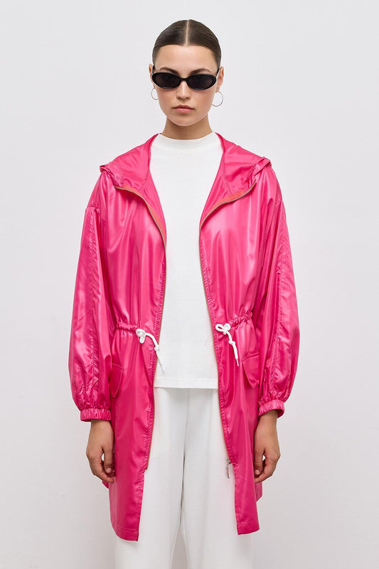 Hooded Raincoat Fuchsia