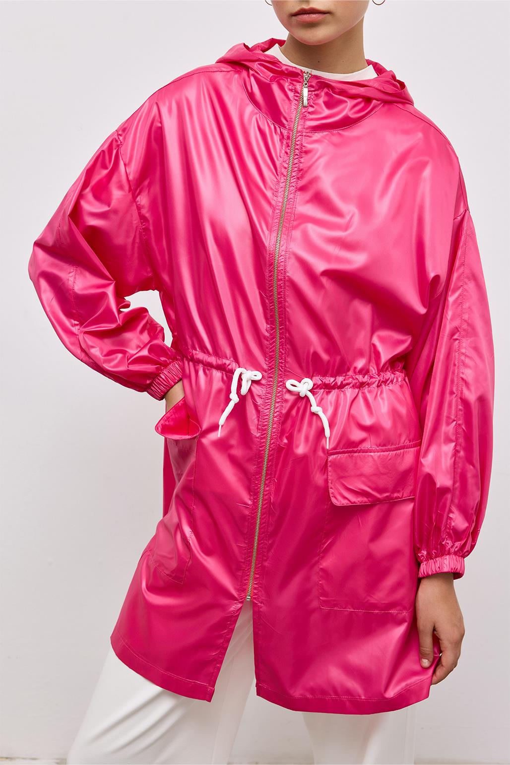 Hooded Raincoat Fuchsia