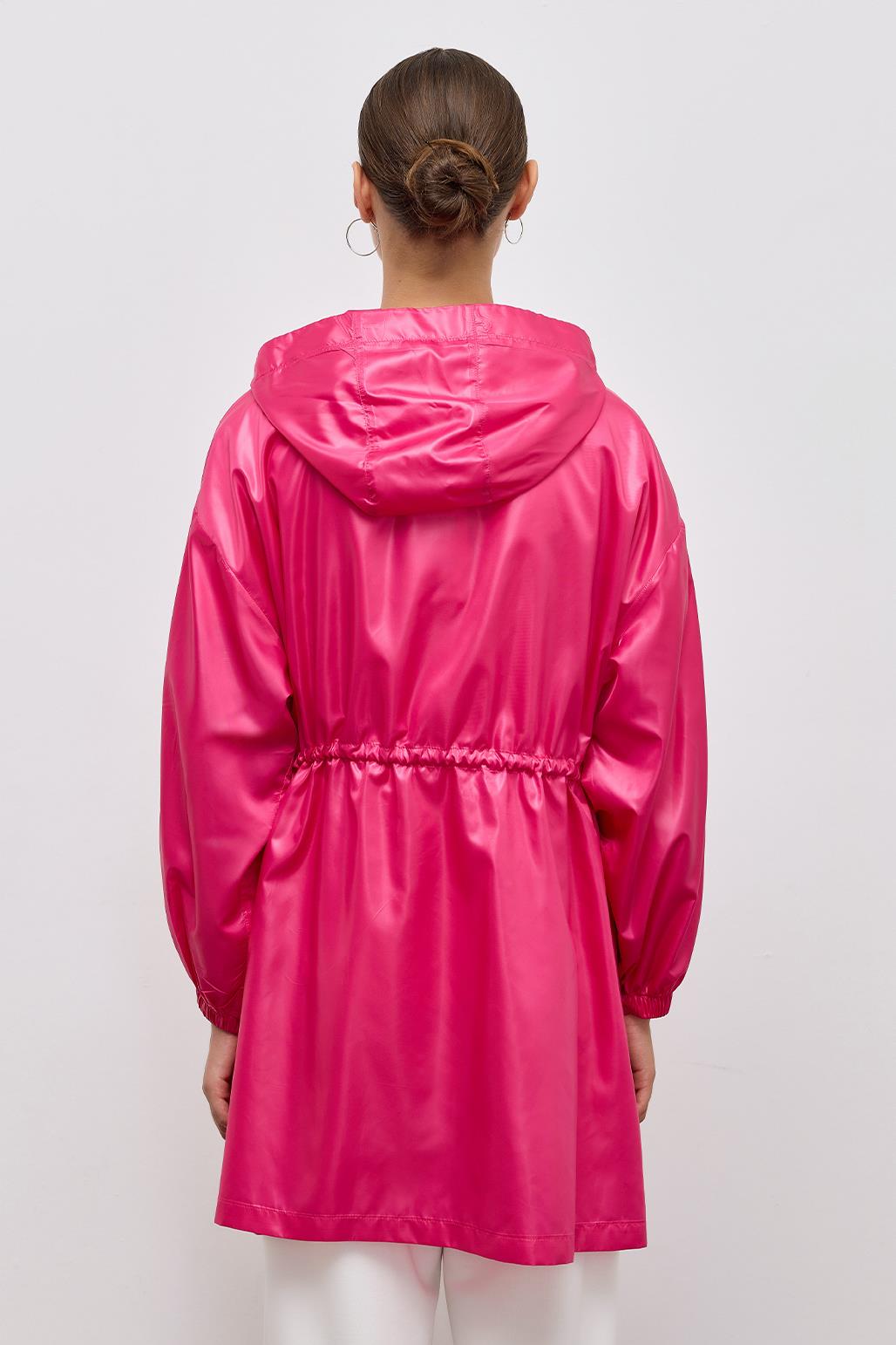 Hooded Raincoat Fuchsia