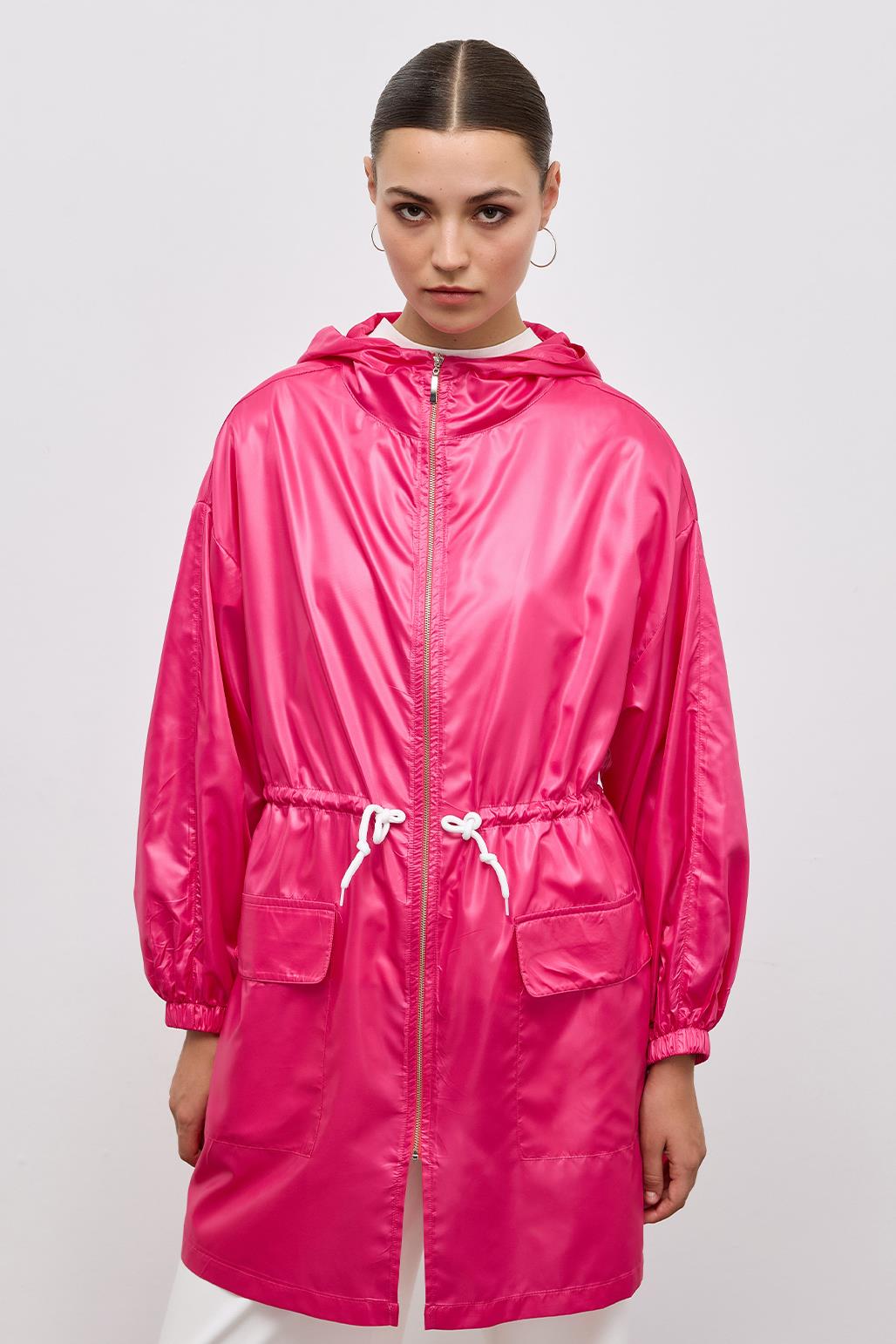 Hooded Raincoat Fuchsia