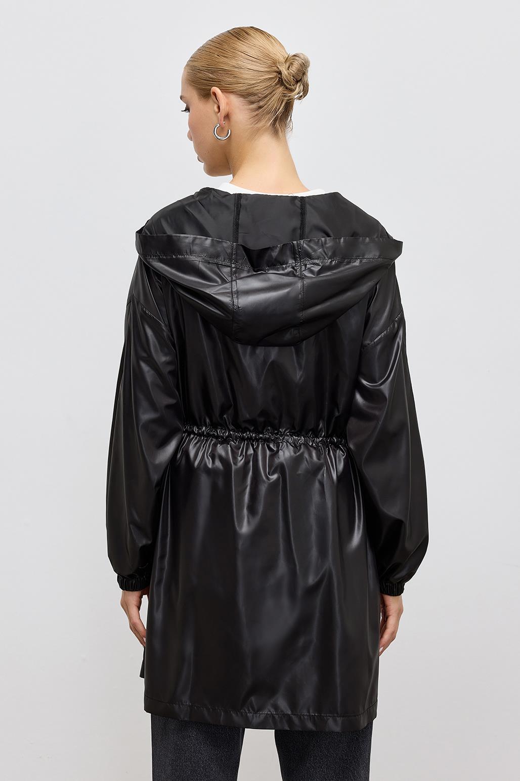 Hooded Raincoat Black