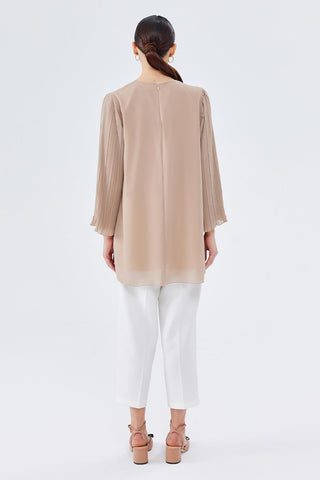 Karina Pleated Tunic Mink