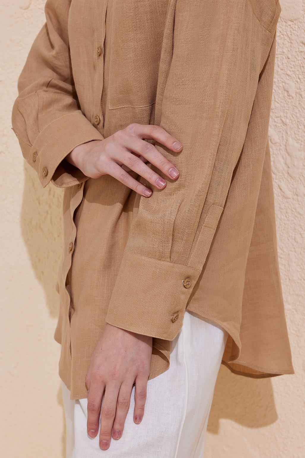 Linen Basic Shirt Camel