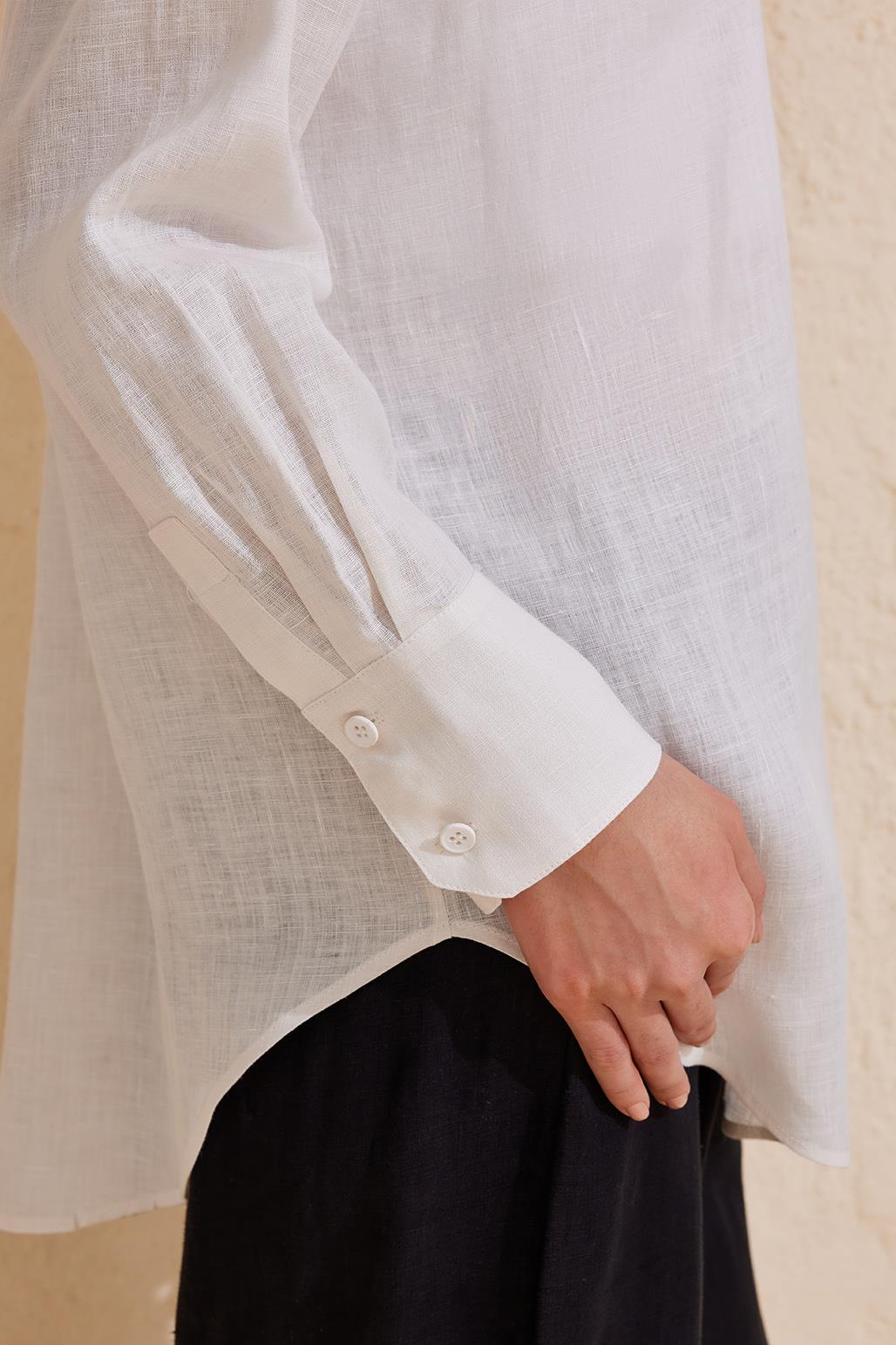 Linen Basic Shirt Ecru