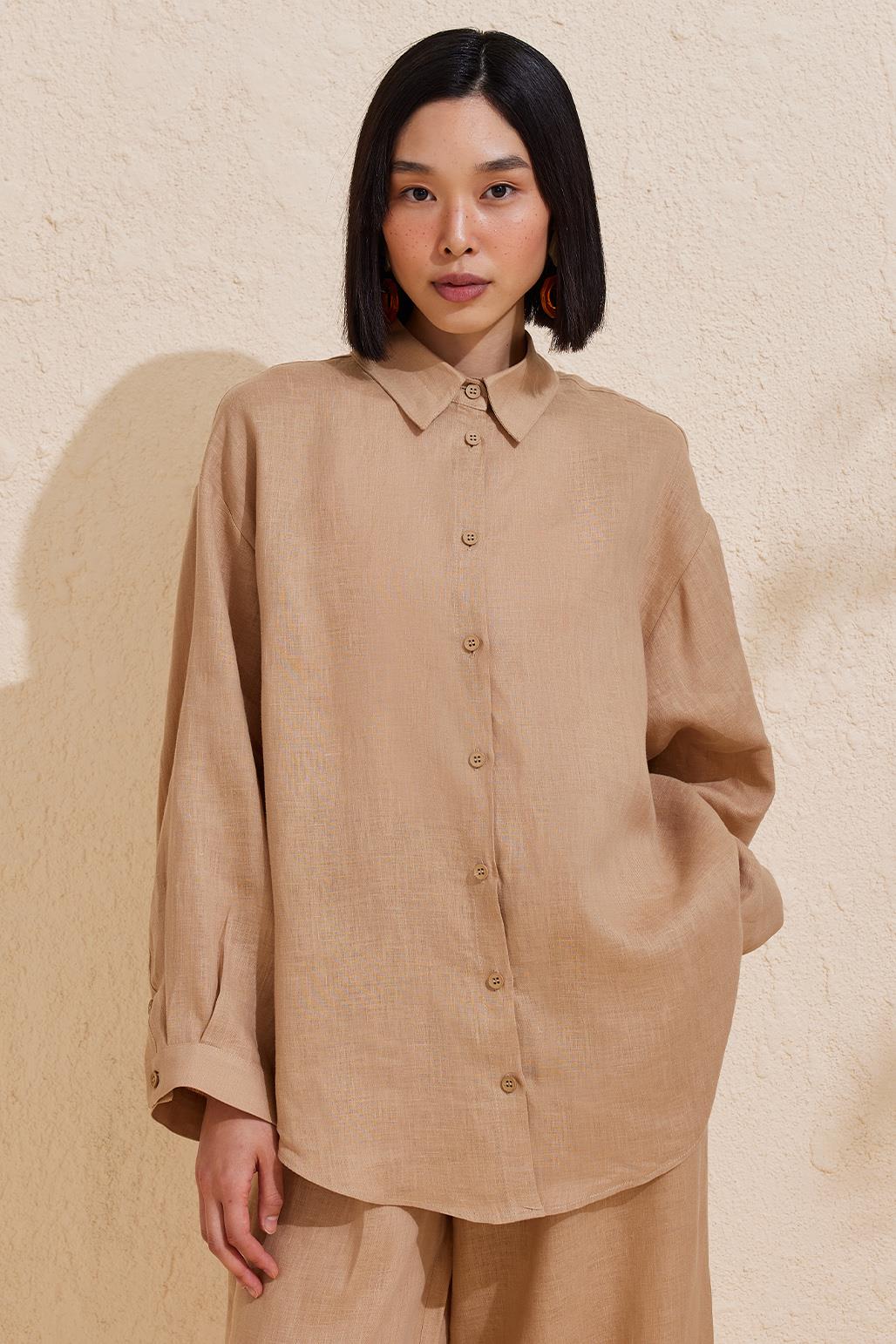 Linen Loa Shirt Camel