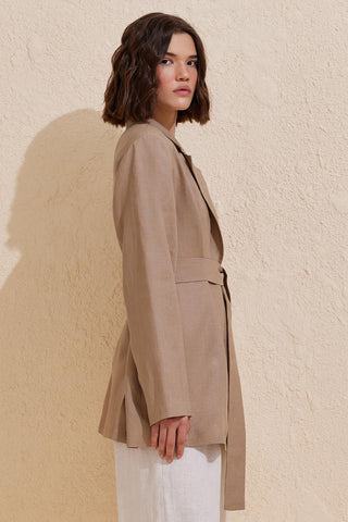 Linen Pera Jacket Camel