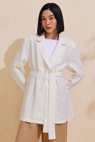 Linen Pera Jacket Ecru