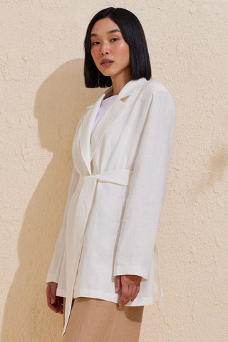 Linen Pera Jacket Ecru