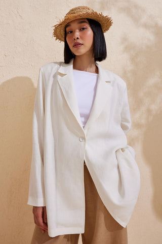 Linen Pera Jacket Ecru