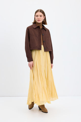 Suede Short Jacket Brown