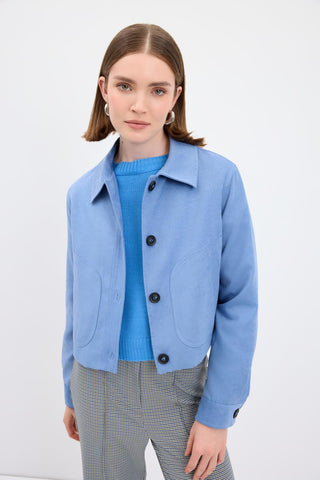 Suede Short Jacket Blue