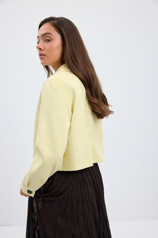 Suede Short Jacket Yellow