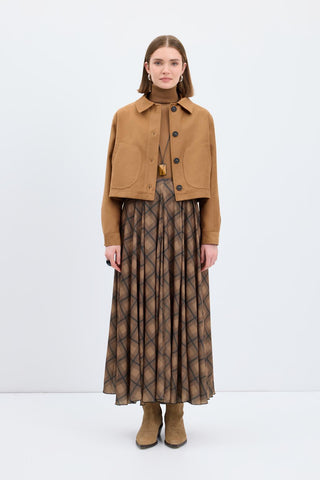 Suede Short Jacket Camel