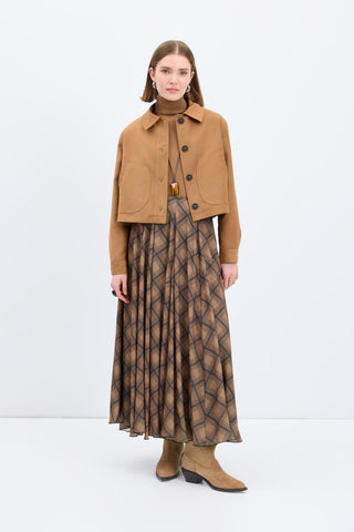 Suede Short Jacket Camel