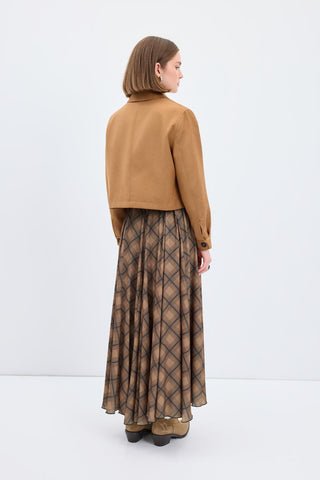 Suede Short Jacket Camel