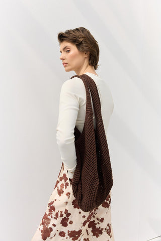 Knitted Shoulder Bag Brown