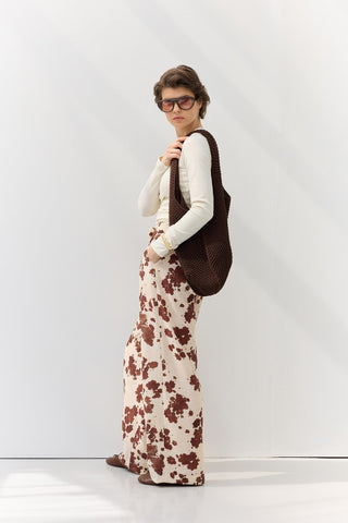 Knitted Shoulder Bag Brown