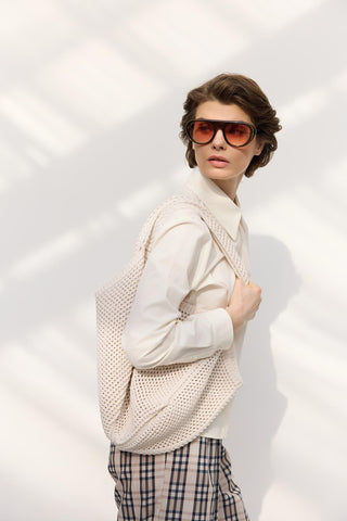 Knitted Shoulder Bag Ecru