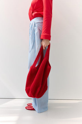 Knitted Shoulder Bag Red