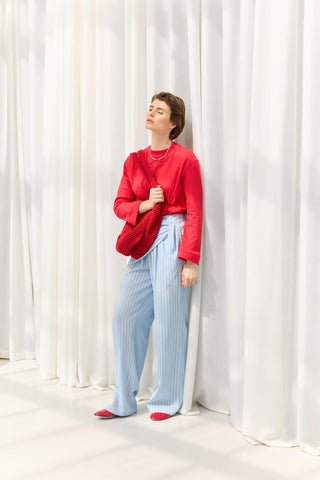 Knitted Shoulder Bag Red
