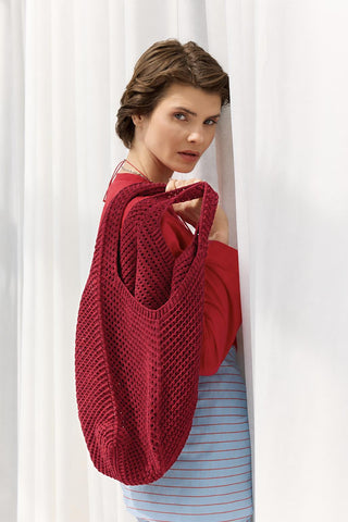 Knitted Shoulder Bag Red