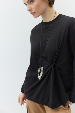 Knot Detail T-Shirt Black