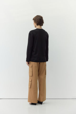 Knot Detail T-Shirt Black