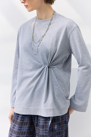 Knot Detail T-Shirt Grey Melange