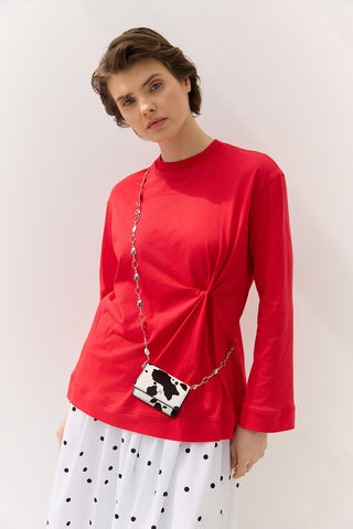 Knot Detail T-Shirt Red