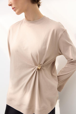 Knot Detail T-Shirt Stone