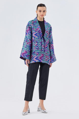 Kobe Taffeta Jacquard Kimono Pastel